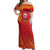 Queensland Papua New Guinea Custom Off Shoulder Maxi Dress All Red Pacific PNG Tribal Style