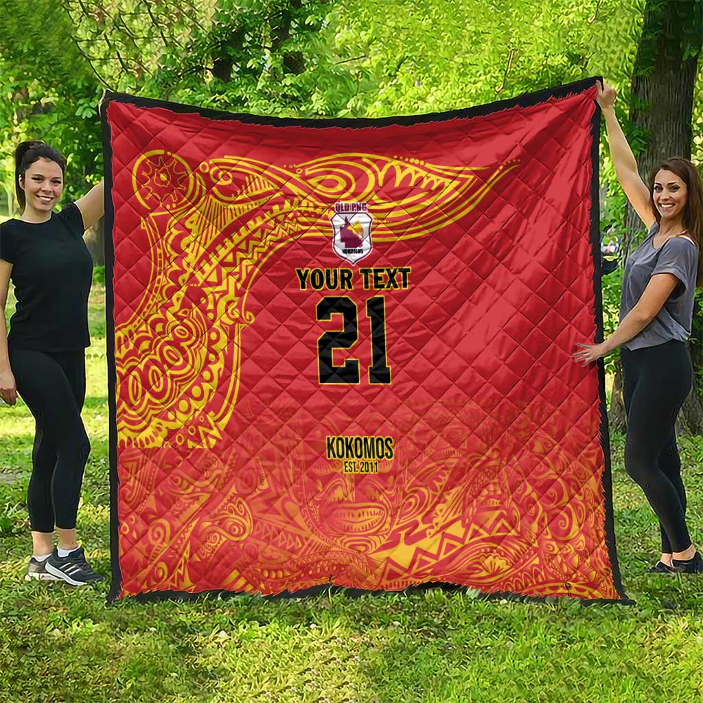 Queensland Papua New Guinea Custom Quilt All Red Pacific PNG Tribal Style