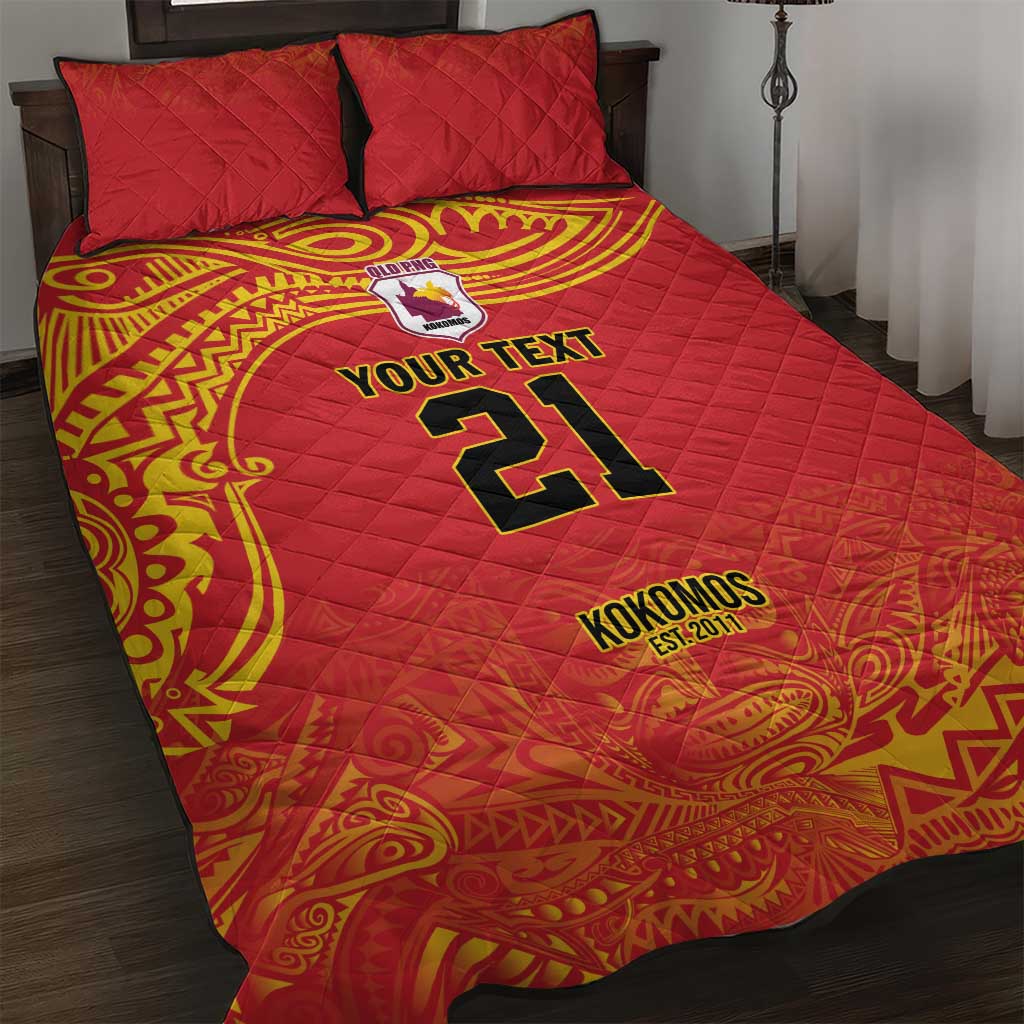 Queensland Papua New Guinea Custom Quilt Bed Set All Red Pacific PNG Tribal Style LT9 Red - Polynesian Pride