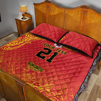 Queensland Papua New Guinea Custom Quilt Bed Set All Red Pacific PNG Tribal Style
