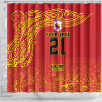 Queensland Papua New Guinea Custom Shower Curtain All Red Pacific PNG Tribal Style