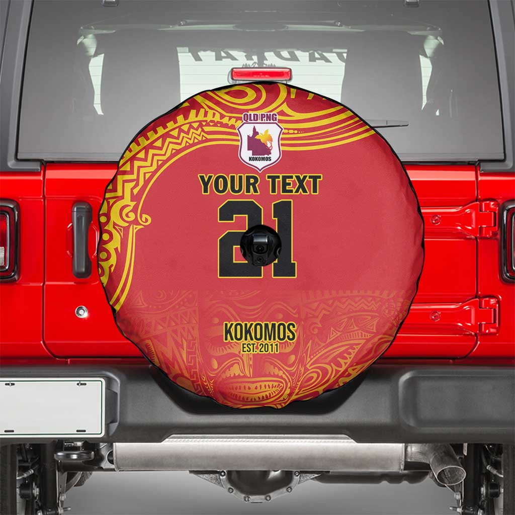 Queensland Papua New Guinea Custom Spare Tire Cover All Red Pacific PNG Tribal Style LT9 - Polynesian Pride