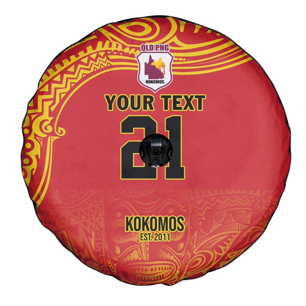 Queensland Papua New Guinea Custom Spare Tire Cover All Red Pacific PNG Tribal Style LT9 - Polynesian Pride