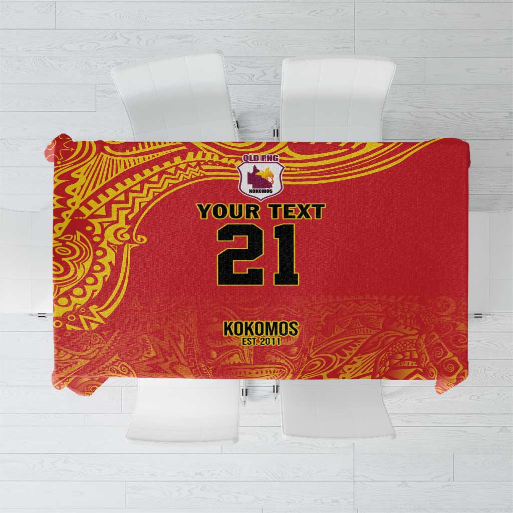 Queensland Papua New Guinea Custom Tablecloth All Red Pacific PNG Tribal Style LT9 Red - Polynesian Pride
