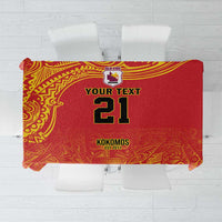 Queensland Papua New Guinea Custom Tablecloth All Red Pacific PNG Tribal Style