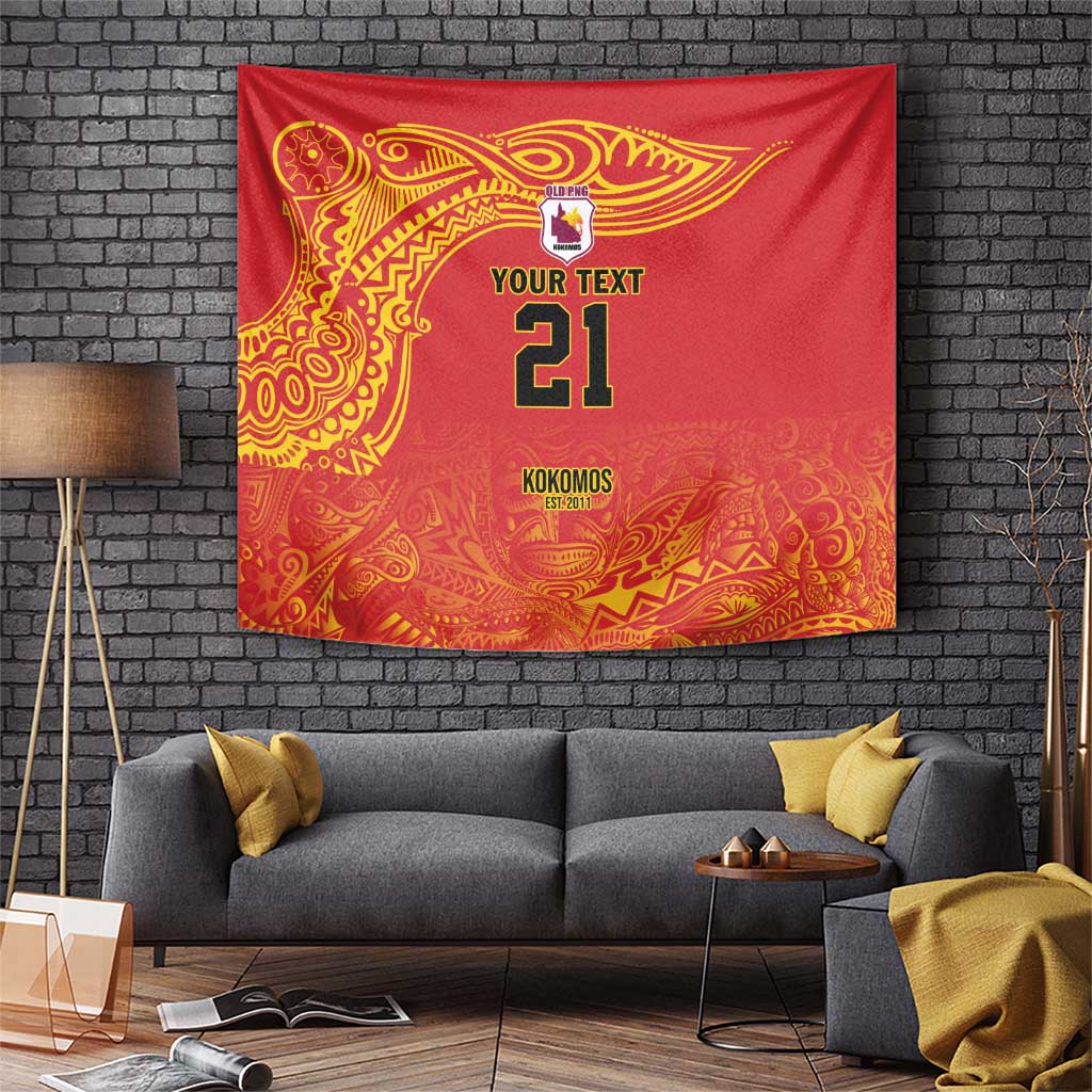 Queensland Papua New Guinea Custom Tapestry All Red Pacific PNG Tribal Style LT9 Red - Polynesian Pride