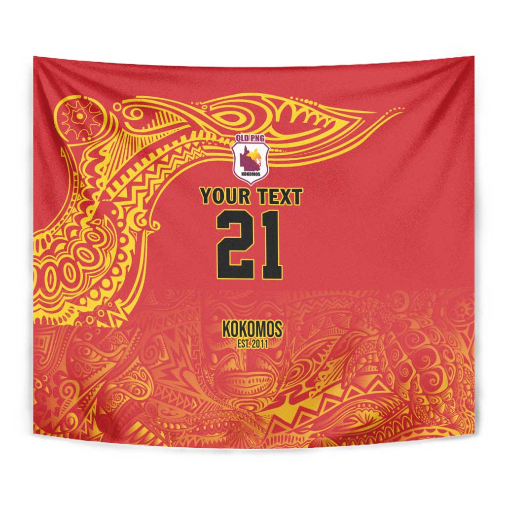 Queensland Papua New Guinea Custom Tapestry All Red Pacific PNG Tribal Style