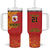 Queensland Papua New Guinea Custom Tumbler With Handle All Red Pacific PNG Tribal Style