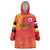 Queensland Papua New Guinea Custom Wearable Blanket Hoodie All Red Pacific PNG Tribal Style