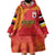 Queensland Papua New Guinea Custom Wearable Blanket Hoodie All Red Pacific PNG Tribal Style