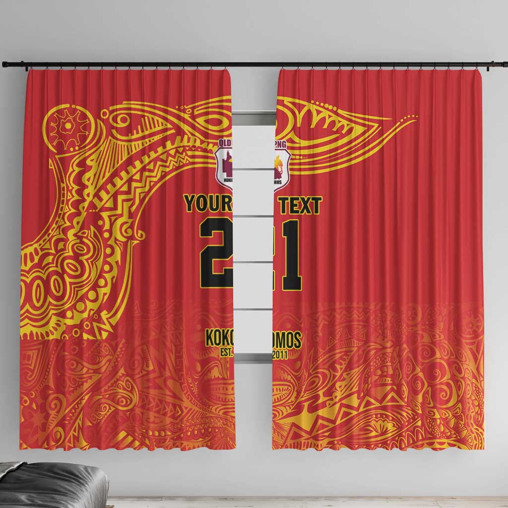 Queensland Papua New Guinea Custom Window Curtain All Red Pacific PNG Tribal Style LT9 With Hooks Red - Polynesian Pride