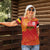 Queensland Papua New Guinea Custom Women Polo Shirt All Red Pacific PNG Tribal Style