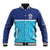 Queensland Samoa Custom Baseball Jacket Blue Pacific Polynesian Tribal Pattern