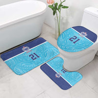 Queensland Samoa Custom Bathroom Set Blue Pacific Polynesian Tribal Pattern - Polynesian Pride