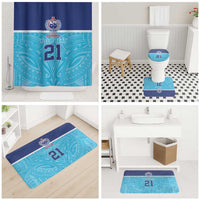 Queensland Samoa Custom Bathroom Set Blue Pacific Polynesian Tribal Pattern - Polynesian Pride