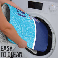 Queensland Samoa Custom Bathroom Set Blue Pacific Polynesian Tribal Pattern - Polynesian Pride