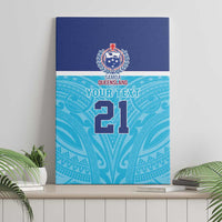 Queensland Samoa Custom Canvas Wall Art Blue Pacific Polynesian Tribal Pattern