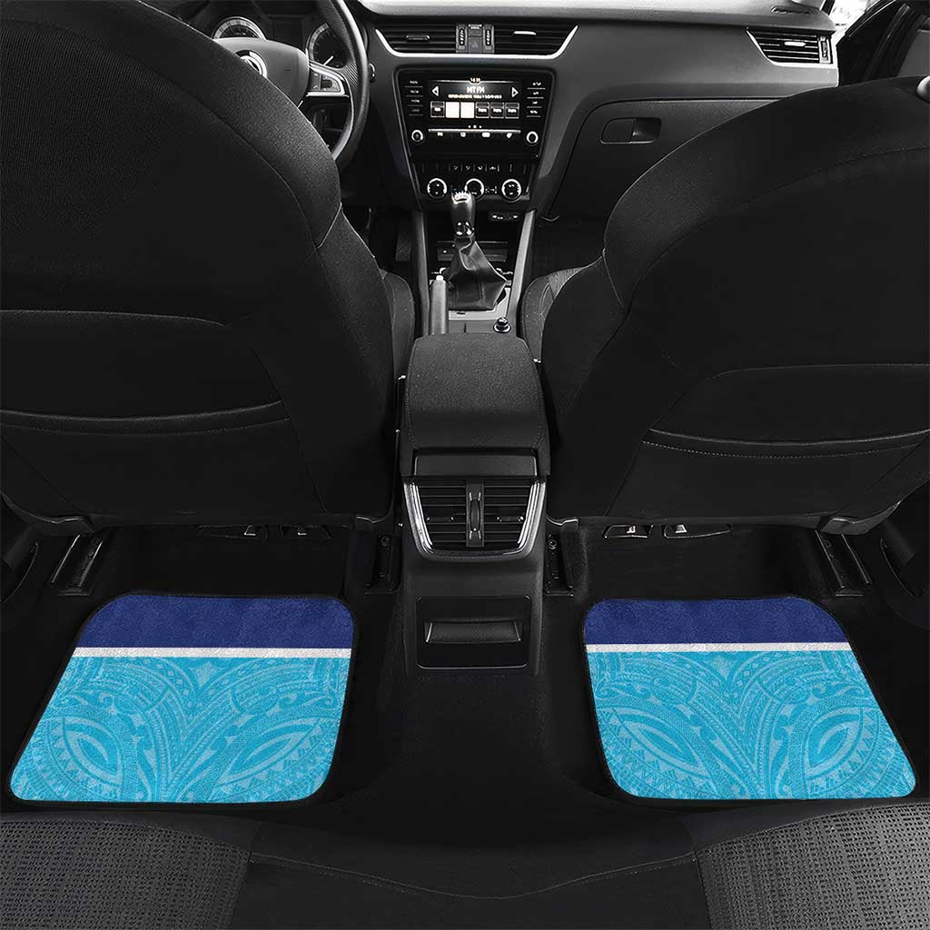 Queensland Samoa Custom Car Mats Blue Pacific Polynesian Tribal Pattern