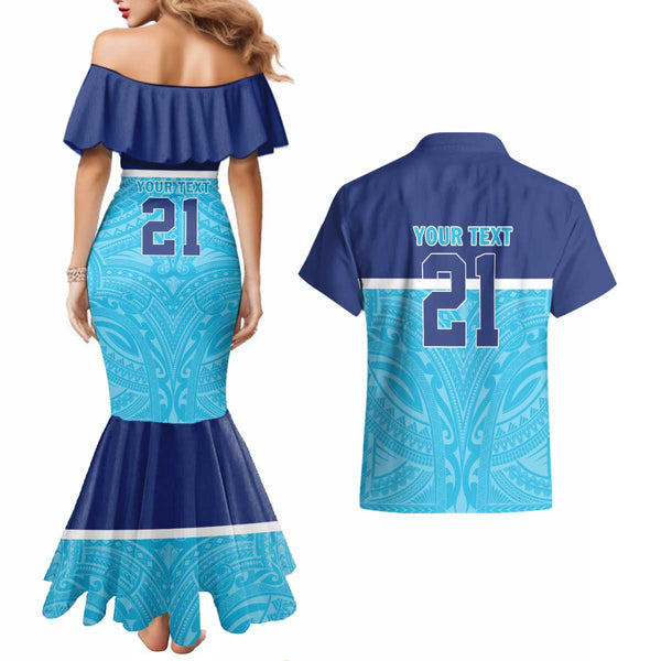 Personalised Torba Day Couples Matching Mermaid Dress and Hawaiian Shirt Proud To Be A Ni-Van Beauty Pacific Flower LT03