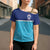 Queensland Samoa Custom Cross Shoulder Shirt Blue Pacific Polynesian Tribal Pattern - Polynesian Pride
