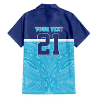 Queensland Samoa Custom Family Matching Summer Maxi Dress and Hawaiian Shirt Blue Pacific Polynesian Tribal Pattern