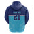 Queensland Samoa Custom Hoodie Blue Pacific Polynesian Tribal Pattern