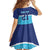 Queensland Samoa Custom Kid Short Sleeve Dress Blue Pacific Polynesian Tribal Pattern