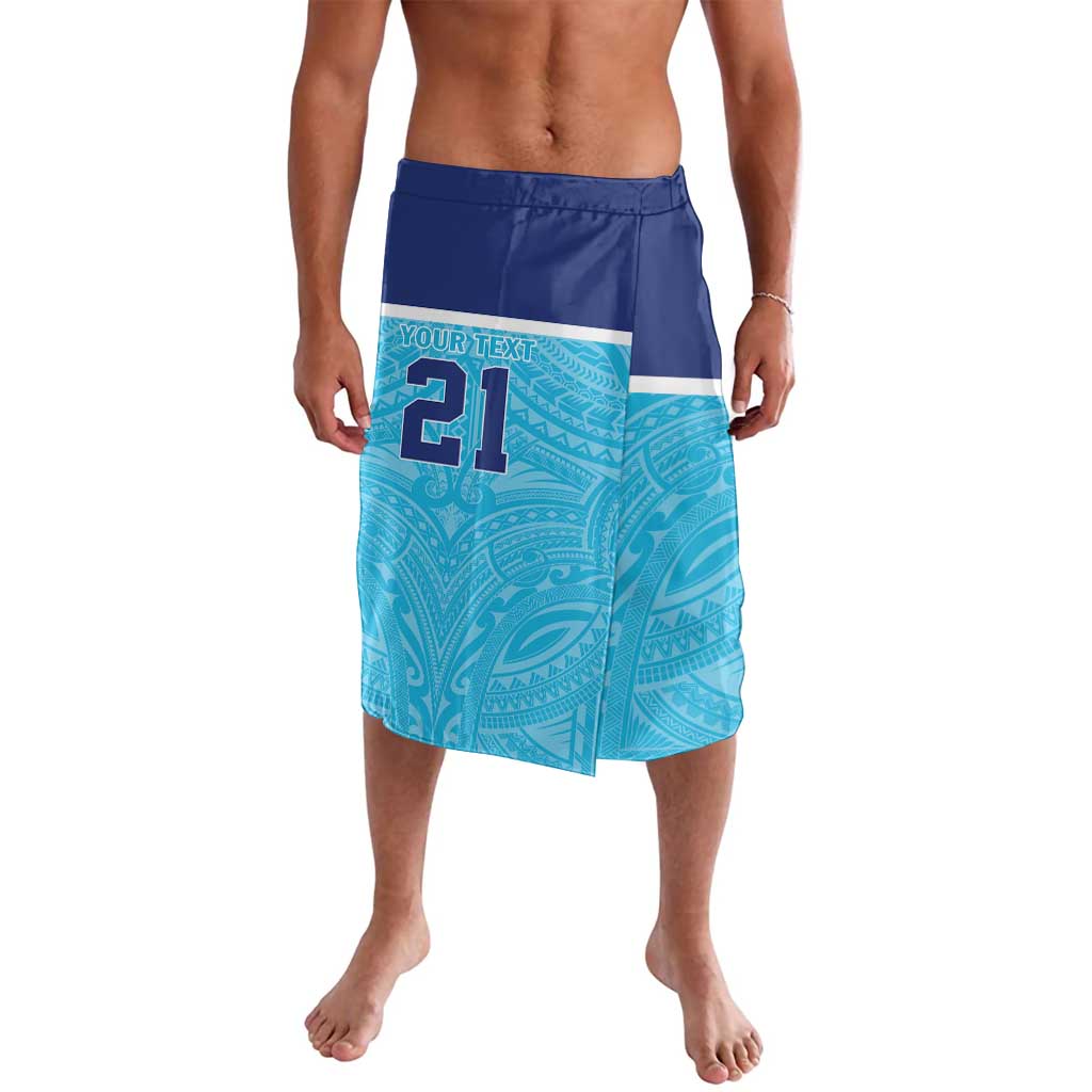 Queensland Samoa Custom Lavalava Blue Pacific Polynesian Tribal Pattern