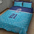 Queensland Samoa Custom Quilt Bed Set Blue Pacific Polynesian Tribal Pattern