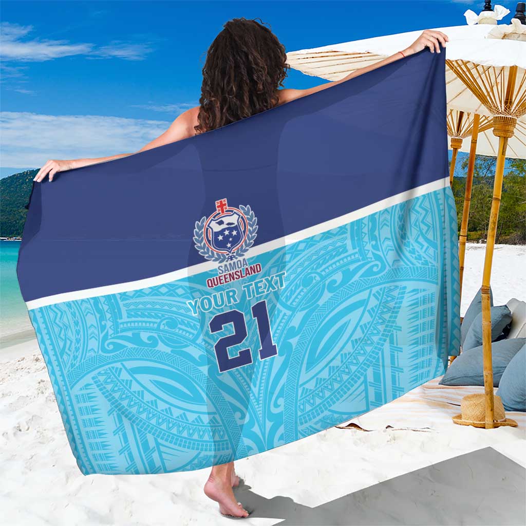 Queensland Samoa Custom Sarong Blue Pacific Polynesian Tribal Pattern LT9 One Size 44 x 66 inches Blue - Polynesian Pride