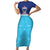 Queensland Samoa Custom Short Sleeve Bodycon Dress Blue Pacific Polynesian Tribal Pattern