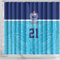 Queensland Samoa Custom Shower Curtain Blue Pacific Polynesian Tribal Pattern