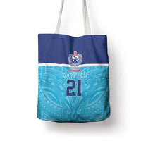 Queensland Samoa Custom Tote Bag Blue Pacific Polynesian Tribal Pattern - Polynesian Pride