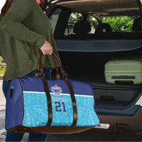 Queensland Samoa Custom Travel Bag Blue Pacific Polynesian Tribal Pattern - Polynesian Pride