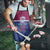 Queensland Samoa Custom Apron Maroon-Blue Pacific Polynesian Tribal Pattern - Polynesian Pride