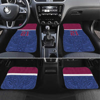 Queensland Samoa Custom Car Mats Maroon-Blue Pacific Polynesian Tribal Pattern