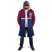 Queensland Samoa Custom Cloak Maroon-Blue Pacific Polynesian Tribal Pattern - Polynesian Pride