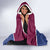 Queensland Samoa Custom Hooded Blanket Maroon-Blue Pacific Polynesian Tribal Pattern