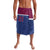 Queensland Samoa Custom Lavalava Maroon-Blue Pacific Polynesian Tribal Pattern