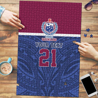 Queensland Samoa Custom Puzzle Maroon-Blue Pacific Polynesian Tribal Pattern - Polynesian Pride