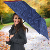 Queensland Samoa Custom Umbrella Maroon-Blue Pacific Polynesian Tribal Pattern - Polynesian Pride