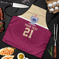 Queensland Samoa Custom Apron Maroon Pacific Polynesian Tribal Pattern - Polynesian Pride