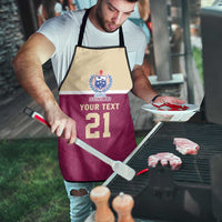 Queensland Samoa Custom Apron Maroon Pacific Polynesian Tribal Pattern - Polynesian Pride