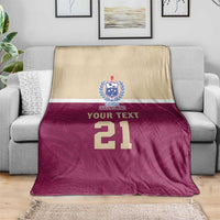 Queensland Samoa Custom Blanket Maroon Pacific Polynesian Tribal Pattern
