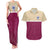 Queensland Samoa Custom Couples Matching Tank Maxi Dress and Hawaiian Shirt Maroon Pacific Polynesian Tribal Pattern