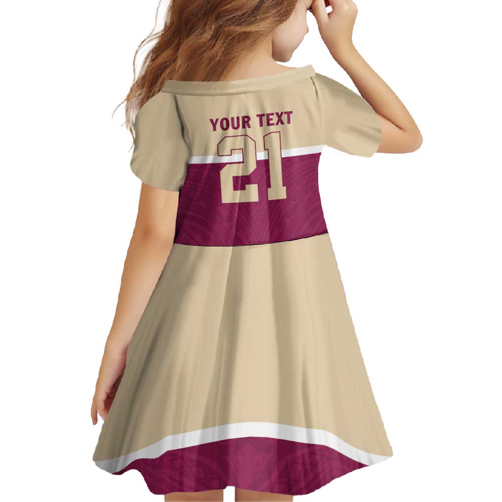 Queensland Samoa Custom Family Matching Long Sleeve Bodycon Dress and Hawaiian Shirt Maroon Pacific Polynesian Tribal Pattern