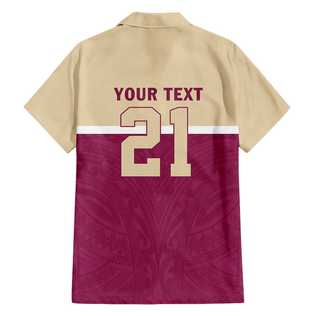 Queensland Samoa Custom Family Matching Long Sleeve Bodycon Dress and Hawaiian Shirt Maroon Pacific Polynesian Tribal Pattern