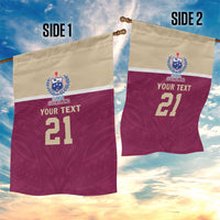 Queensland Samoa Custom Garden Flag Maroon Pacific Polynesian Tribal Pattern