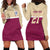 Queensland Samoa Custom Hoodie Dress Maroon Pacific Polynesian Tribal Pattern