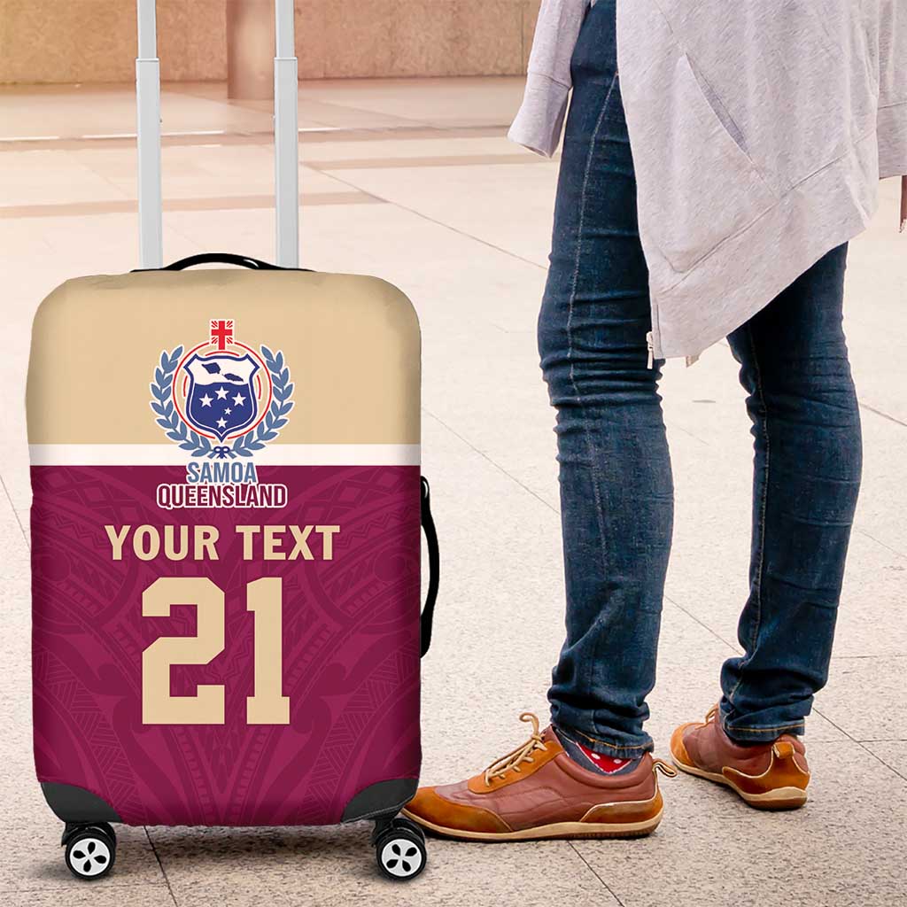 Queensland Samoa Custom Luggage Cover Maroon Pacific Polynesian Tribal Pattern LT9 Maroon - Polynesian Pride